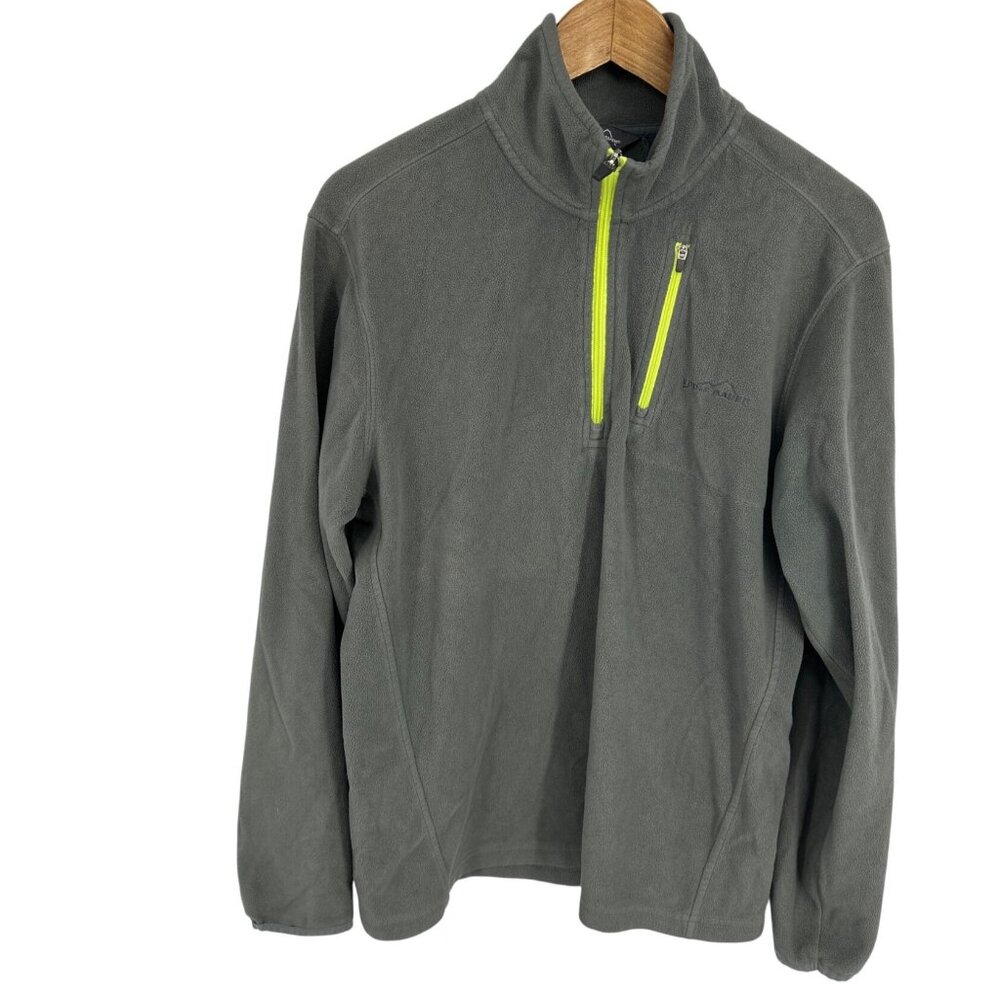 Eddie Bauer Mens Gray Long Sleeve 1/4 Zip Fleece Pullover Size M